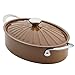 Rachael Ray Cucina Nonstick Sauce Pan/Saucepan/Oval Sauteuse with Lid, 5 Quart, Mushroom Brown