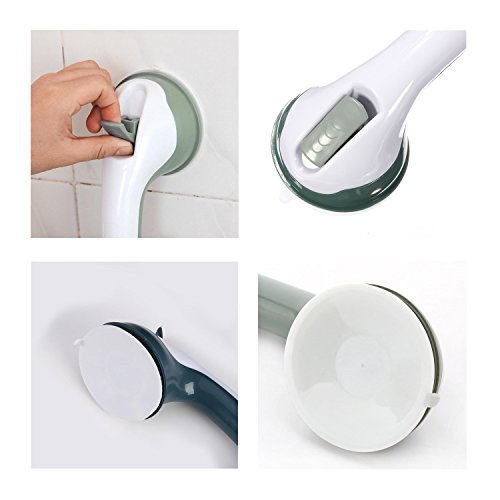 EASY BIG Balance Assist Bar Bath & Shower Handle Grab Bar, 12IN (White/Grey, 12IN/30.5CM)