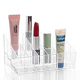 Weiai 24 Stand Transparent Plastic Trapezoid Makeup Cosmetic Organizer Display Stand A77