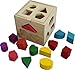 Wooden Shape Sorting box Cube Square Baby First Blocks Toy for Montessori Preschool Early Learning Educational by PeGuCo