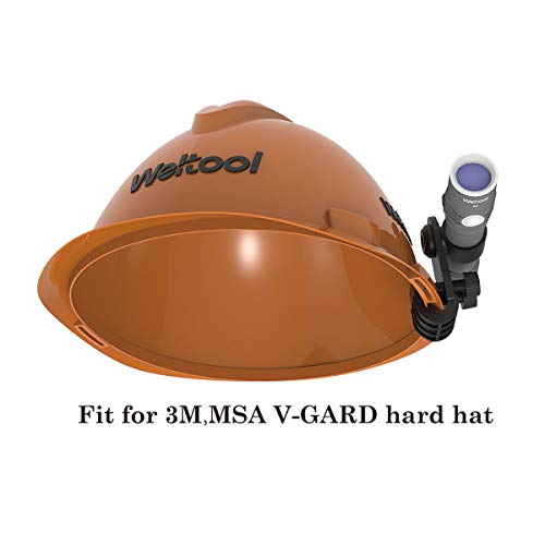 Weltool HM2 Helmet Flashlight Mount Holder - Work Flashlight Clamp Fit for 3M MSA V-Gard Hard Hat - Portable Plastic Torch Side Mount Flashlight Holder for Hard Hat - Plastic Light-Weight Multi-Angle - Thumbnail 3