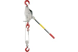 LUGALL Lug-All 3000-30 Industrial-Grade Cable Come Along Ratchet Winch Hoist Featuring Double or Single Line Lift Capabilities With 1 1/2 Ton Capacity