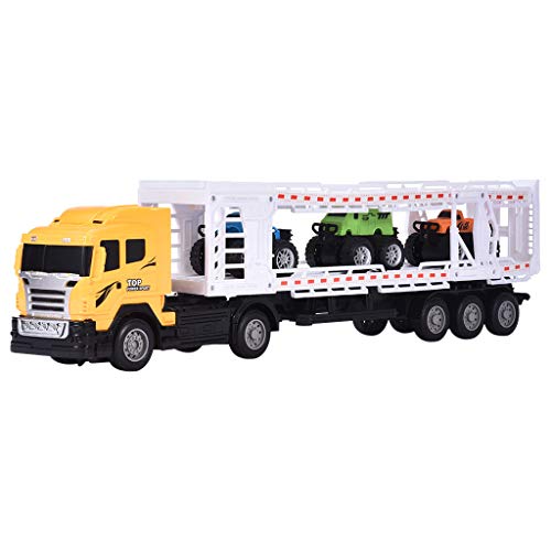 Livoty Double-Layer Car Carrier Truck Tractor & Loading with Three Taxis Set Remotely Controlled - Shipping from USA