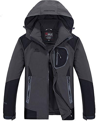 Men's Breathable Sportswear Windbreaker Outdoor Insulated Windproof Rain Jacket M Grey