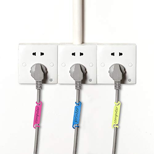 60 Pieces Cable Tags + 1Cable Clips，Cable Management Labels Multicolor