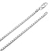 Solid 925 Sterling Silver 2mm Squared Box Link Italian Crafted Chain, 22