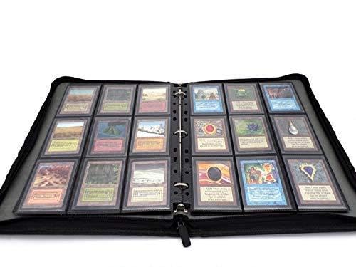 docsmagic.de 3-Ring Premium Zip-Album Black + 25 18-Pocket Sideloading Pages - PKM - YGO - MTG