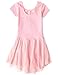 Apexsolaire Kids Skirted Leotard with Short Sleeve (Ballet Pink, Age 4-6x)