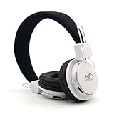 GranVela® A809 Lightweight Foldable Stereo Headphones Adjustable Headband Kids Headsets with Built-in FM Radio, Micro SD Card Player,3.5mm Jack for iPhone, iPad, Android, PC and More (White)