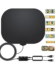 TV Antenna - Amplified HD Indoor Digital TV Antenna Long 250+ Miles Range Antenna Support 4K 1080p Fire Stick and All Television Indoor Smart HDTV Antenna for Local Channels VHF UHF-17ft Coax Cable