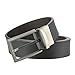Men's Reversible Matte Black/Brown Leather Dress Belt 1.3