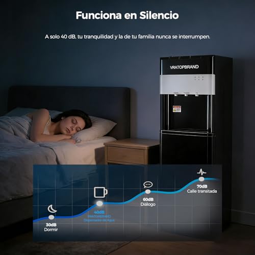 VRATOPBRAND Dispensador de Agua Garrafón Oculto con 100 Vasos de Papel, Despachador de Agua Frío, Caliente y Al Tiempo, Acepta Garrafones de hasta 5 Galones, Ideal para Hogar y Oficina