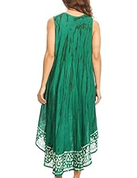 Vestido floral largo sin mangas bordado Sakkas Alexis