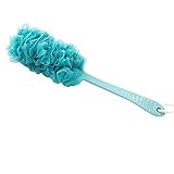 Arswin Lufa Back Scrubber for Shower, Anti-Slip Long Handle Bath Sponge Shower Brush, Soft Nylon Mesh Back Cleaner Washer, Body Bath Brush for Women & Men, Bathroom Shower Accessories (DarkTurquoise)