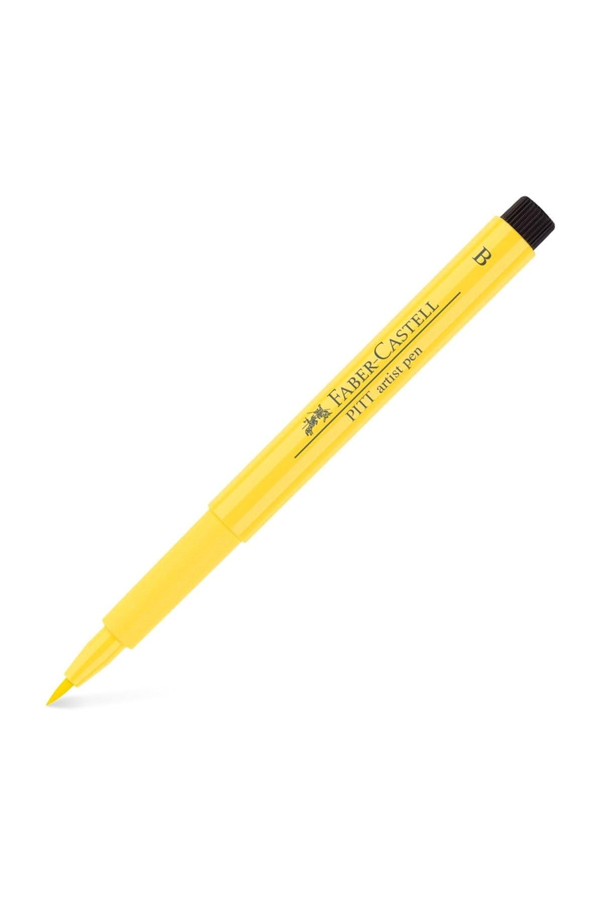 Faber-Castell Art & Graphic Pitt Artist Pen Brush India Ink, Dark Cadmium Yellow, Single, for Art, Craft, Drawing, Sketching, Home, School, University, Colouring