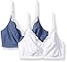 Loving Moments by Leading Lady Women's Sc Bra with Stretch Lace (2-Pack), Denim/White White/Pink, 36D