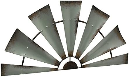 Ll Home Metal Windmill Semicircle Wall Home Decor, One Size, Gray