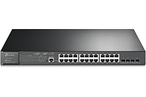 TP-Link Jetstream 28-Port Gigabit L2 Managed Switch with 24-Port PoE+ (TL-SG3428MP) - 24× gigabit PoE+ Ports @384W, 4× gigabi