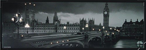 Steepletone SP068 ~ London Night Scene ~ LED Monochrome Picture ~ 12" x 24"