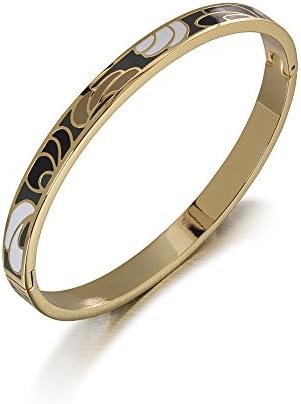 Women's Russian Style Thin Bangle 18K Gold Plated Stainless Steel and Copper