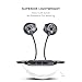 Bluetooth Headphones, Wireless Sport Earphones, In-Ear HD HiFi Stereo Earphone with Mic, Secure Fit, Noise Cancelling, Sweatproof, IPX4 Waterproof, Magnetic, Lightweight, for Gym, Running (Black)