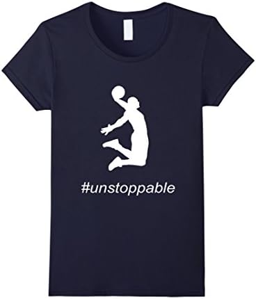 Womens Hashtag Unstoppabe Slam Dunk Basketball Cool Jamming Tshirt XL Navy