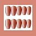 24 Pcs Set Ballerina Coffin Orange GEL Fancy Press On Nails, False Nails, Artificial Nails, Glue On Nails, Stick On Nails with Glue and Adhesive Tab