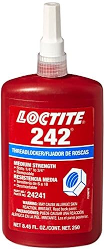Loctite 24241 Blue 242 Medium Strength Threadlocker, 250 mL Bottle in ...