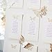 50pcs Butterfly Wedding Party Table Number Name Paper Place Cards Wine Glass Cup Decoration Wall Decals Sticker for Wedding Party Favor (White)