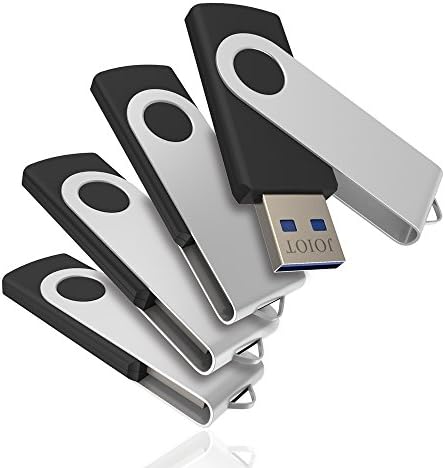 JOIOT 32GB USB 2.0 Flash Drive Thumb Drive Jump Drive with LED for Fold Data Storage, Memory Stick, Zip Drives, Pen Drive - Black (4-Pack)
