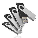 JOIOT USB Flash Drive 16GB 4 Pack USB 2.0 Flash Drive Memory Stick Thumb Drive Swivel Blank Date Storage Jump Drive Pendrive, Black