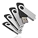 JOIOT USB Flash Drive 16GB 4 Pack USB 2.0 Flash Drive Memory Stick Thumb Drive Swivel Blank Date Storage Jump Drive Pendrive, Black
