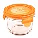Wean Green Round Wean Bowls 5.4 Ounce Baby Food Glass Containers - Carrot (Set of 4)