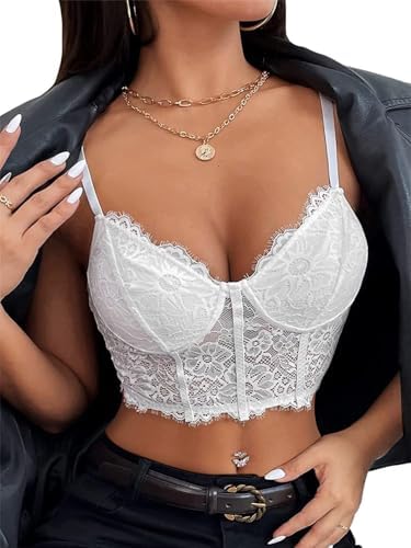 Fabumily Women's Sexy Pearls Beaded Tank Top Body Chain Bra
