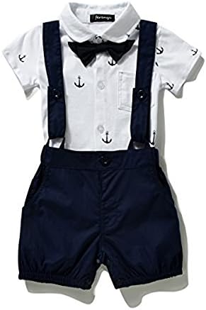 FERENYI US Baby Boys Bowtie Gentleman Romper Jumpsuit Overalls Rompers