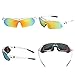 Jimmy Orange Multi Sport Sunglass Polarized Goggle with 5 Interchangeable Lenses Mirrored Outdoor Running Cycling Sunglasses with Carrying Case with Hook JO0868 (white)