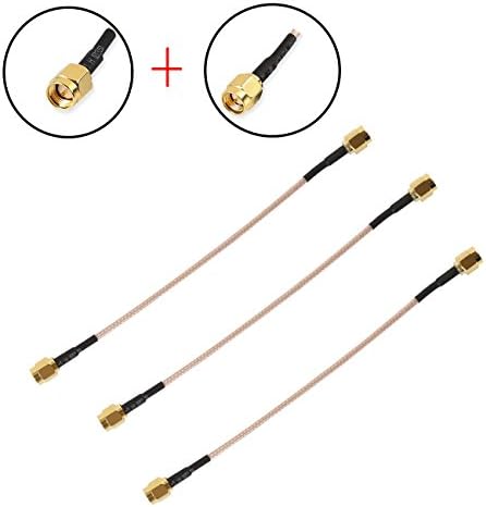 OdiySurveil(TM) 3-Pack SMA Male to SMA Male Coupler Extension Cable,RF Antenna SMA Male to SMA Male RG316 Coaxial Cable Adapter,20CM/7.9'' Gender Changer