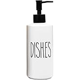 Heartland Home Porcelain 16oz Kitchen Soap Dispenser. Detergent Dispenser or Dish Soap Dispenser for Kitchen Sink. White Soap Dispenser, Modern Farmhouse Decor Dish Soap Pump for Kitchen Organization