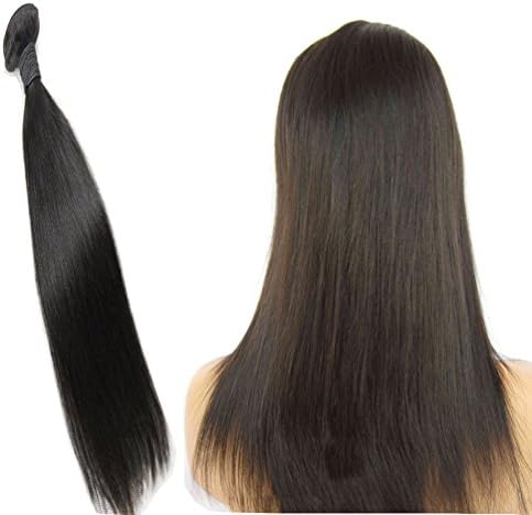 JINREN Brazilian Virgin Hair Straight Hair Weave 1 Bundle 16inch Natural Black Brazilian Straight Hair Bundles Unprocessed Virgin Brazilian Human Hair Weave