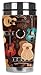 Mugzie Guitars Travel Mug with Insulated Wetsuit Cover, 16 oz, Black