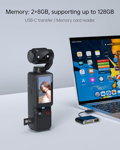 CGXUED Vlogging Camera with 180° Rotating Lens, Pocket Body Camera with Audio & Video Recording, 7-Hour Battery, Handheld POV Cameras with 32GB Card, Easy One-Button Recording for Travel(Black)
