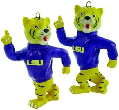 NCAA LSU Fightin Tigers 2-Piece Porcelain Figure Ornament Set