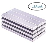 Neodymium Bar Magnets(12 Pieces), Strong Rare Earth Rectangular Block Neodymium Magnets, DIY, Building, Scientific, Craft and Office Magnets- 60 x 10 x 3 mm