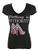 Women's Walking in Authority Rhinestone Bling T-Shirts Black