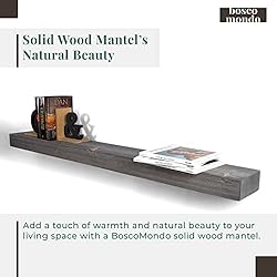 BoscoMondo 54 Inch Fireplace Mantel - Solid Rustic