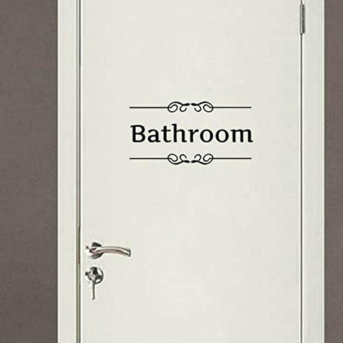 Wall Sticker Bathroom Washroom Decor Toilet Door Vinyl Art Decoration Waterproof Wallpaper (Bathroom)