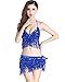 ZLTdream Women's Belly Dance Costume Bra Top with Chest & Hip Scarf with Fringe