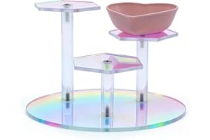 Xinghonyac Clear Acrylic Display Stand for Perfume Display & Botanical Collections,3 Tier Perfume Holder, Perfume Shelf & Fig
