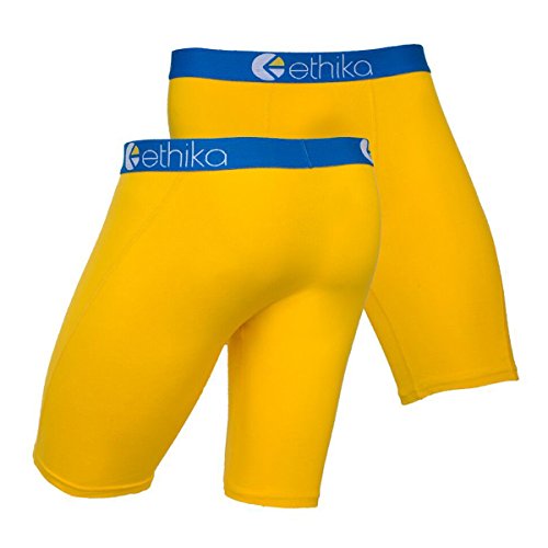 Ethika Mens The Staple Golden Yellow Boxers Underwear, Yellow, Large