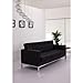Flash Furniture HERCULES Lacey Series Contemporary Black LeatherSoft Sofa with Stainless Steel Frame